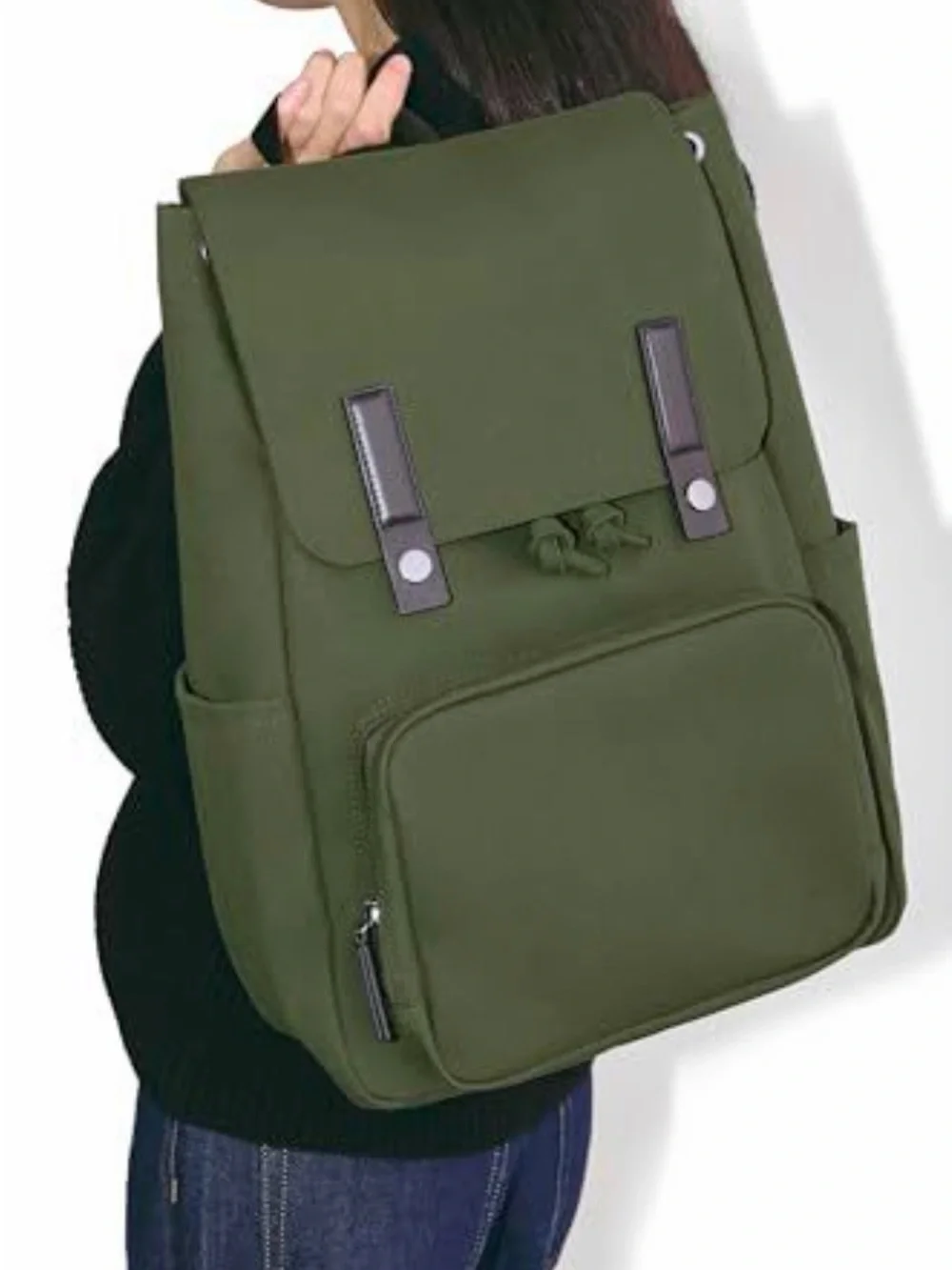 Everlane The Canvas Backpack Forest Green Front Pocket new with tags